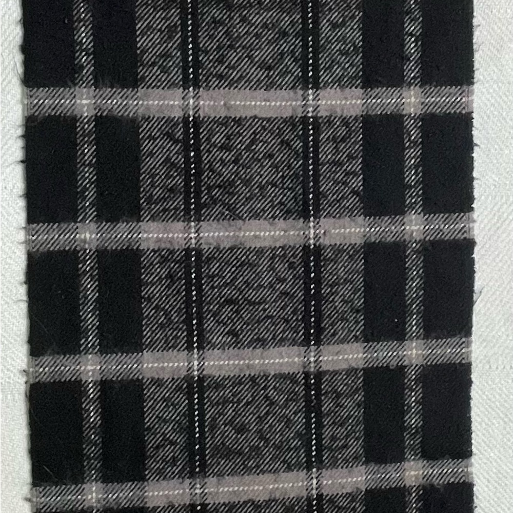 Plaid Black and Gray Scarf (51 inches length x 12 inches) - preowned